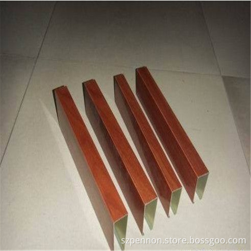 Aluminum Ceiling Wood Grain Decorative Design Baffle Ceiling